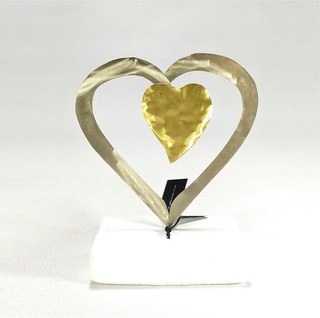 Heart With Outline Bronze-Alpaca NM12215 ΑΛ